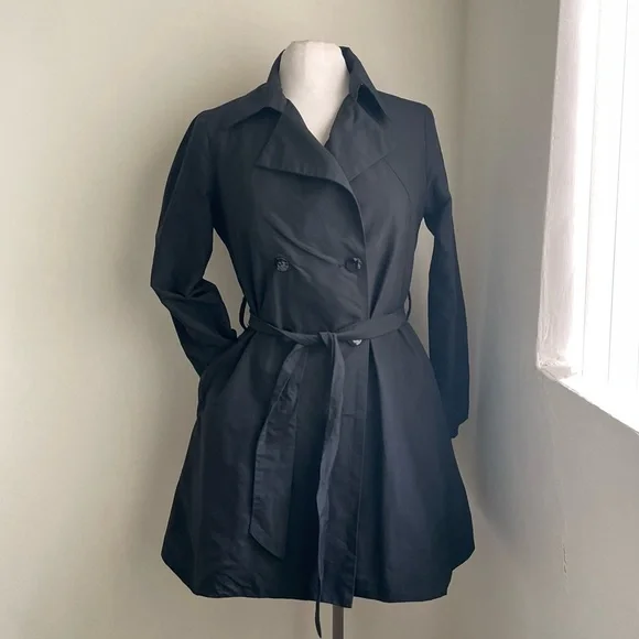 Velvet by Graham Spencer Jackets Coats Black Raincoat